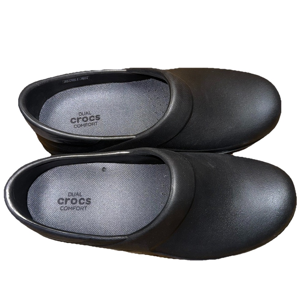 NWOT Crocs Neria Pro II Dual Comfort Black Work Clogs Slip Resistant Women 7 $50 - Picture 3 of 12